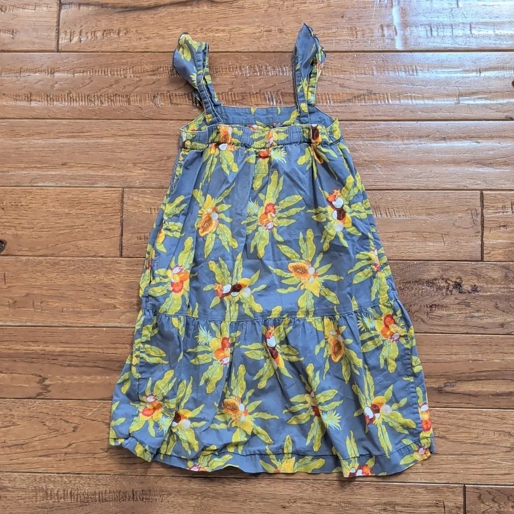 Patagonia Pataloha Floral Sundress with Yellow and Orange Flowers Fruits
